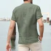 Camisas casuais masculinas de verão curto colar