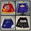 Bara Don Basketball Shorts Zipper Sweatpants Hip Pop Sport Short Pant With Pocket Mitchell och Ness Retro Stitched Baseball 22 Blu9219956