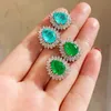 سلاسل sterling 925 Silver Paraiba Tourmaline Emerald Stone Stone Necklace Lab Zircon Zircon Fine Jewelry Valentines Day Giftchains