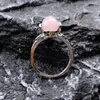 lucky Healing Exquisite Adjustable Quartz rings round Natural stone Crystal Gemstone Ring Crystal Rings For Women Fashion jewelry