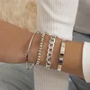 Braceletes de corrente definida em mãos femme ouro cor charme pulseira pulseira de mulheres casal jóias homens