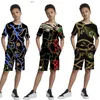 Men's Tracksuits Vintage Printed Mens Summer Two Piece Sets Fashion Casual Short Sleeve T-shirts And Outfits Men 2022 Hipster Streetwear