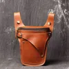 Vintage ko läder män bälte handväska hög kvalitet wasit väska för ben taktisk motorcykel ridning hip fanny pack bolso hombre 220610