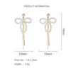 Dangle Lustre Mode Créative Automne 14K Or Injection D'eau Douce Perle Boucles D'oreilles Femmes Doux Gland Bowknot Goutte En GrosDan