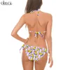 Seksowne urocze bikini dla zwierząt stroju kąpielowa 3D Drukuj Little Yellow Duck Beach Pasps Straps Swimming dla żeńskich bikini z zestawu W220616