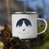 Nuit Forêt Montagne Imprimer Émail Creative Café Thé Eau Lait Tasses Camping Tasses Poignée Verres Vacances Randonnée Tasse Cadeaux 220617