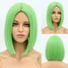 8 لون أشقر قصير بوب wig bang ombre lolita cosplay party natural daily women hair