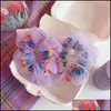 Pony Tails Holder Hair Jewelry Korean Sweet Women Elastic Bands Lace Rainbow Print Ties Rope Girls Mesh Scrunchies Headwear Tle Accessories