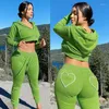 Tweedelige broek voor dames 2022 Tracksuit 2 Hoodies Sweatshirt Set Women Sport Crop Top Autumn Sportswear Pak Matching T6