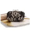 Black Lace Cearsins Clutch Event Torby torebki Wysokiej jakości damskie torebki na imprezę ślubną rękę