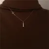 Подвесные ожерелья 925 Серебряное серебряное серебро французское простое хрустальное подвесное ключи