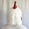 Party Masks White Plush Rooster Head Cover Latex Mask Full Face Chicken Funny Animal Dress Up Prom Halloween Cosplay 230206