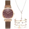 Montre-bracelets Luxury Woches Regarde Elegant Female Magnetic Mesh Band Rose Woman Watch Bracelet Montre Femme Reloj Mujerwristwatches