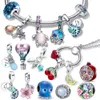 925 Gümüş Charm Boncuk Dangle Pembe Murano Cam Boncuk Plata Boncuk Fit Pandora Charms Bilezik DIY Takı Aksesuarları