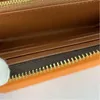 Women clutch wallet Genuine Leather wallet single zipper wallets lady ladies long classical purse with orange box card 60017 top