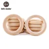 Facciamo 50pcs anelli di legno fai da te personalizza 98705540mm superficie liscia legno di acero naturale roditore dentizione del bambino senza Bpa 220815