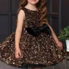 Guldflickor Pageant Dresses Pissined Toddler Ball Gowns Jewel Long Sleeves Formal Kids Party Christmas Gown Flower Girl Dresses For4365869