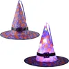 LED Halloween Hat Hangable Glowing Witch Hats Festive Party Decoration Puntelli Cap