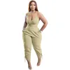 Women Casual Zwei -Stück -Hosen -Set -Mode -Süßigkeiten -Farb -Suspendern Tops Anzug Bandage Sweatpant Outfit 2022 Sommer Sportwege