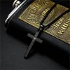 Pendant Necklaces Trendy Bible Cross Necklace For Men Gold-color Titanium Steel Scripture Religious Jesus Box Chain Male Gift Fine JewelryPe