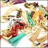 Key Rings Jewelry Pop Keychains Fashion Women Accessories Wristlet Bangle Bracelets Acrylic Link Chain Leather Tasse Dhkry