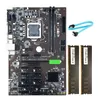 Moderbrädor BTC Mining Motherboard Support VGA DVI LGA 1151 med SATA -kabel 2xDDR4 4GB 2311MHz RAM för minermotherboards