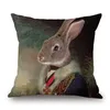 Lapin Zèbre Girafe Éléphant Cerf Carlin Cheval Housse de Coussin 45X45 cm Mode Nordique Animal Canapé Décoratif Taie d'oreiller 220623