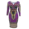 Casual Dresses African Ladies Elegant Wrist High midja V Neck Vintage For Work Office Fashion Slim Vestidos Dress Midi 20314R