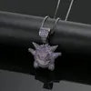 Hip Hop Ice Out Zirkon Little Devil Pendant Necklace for Men Women Punk Rock rap sieraden Gift