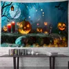 Halloween Night Scene Carpet Wall Hanging Witchcraft Psychedelic Mystery Tapiz Hippie Art Dormitory Home Decor J220804