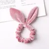 Kadife Bunny Kulakları Elastik Saç Halat Ties Aksesuarları At Kuyruğu Tavşan Kulakları Hairbands Çocuk Scrunchy