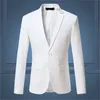 Alta Qualidade Cavalheiro Homens Slim Casual Branco Terno Grande Tamanho Marcas Negócios Masculinos Fluxo Casual de Cor Pura Blazers Homens 220801