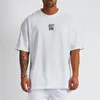 Zagraniczona koszulka T Shirt Mężczyźni luźne ramiona siłownia odzież kulturystyka kulturystyka fitness Hiphop Tshirt Szybka sucha siatka sport 220621