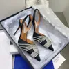 Aquazzura designer di alta qualità tacchi nuovi sandali da donna Red Bottoms Heels crysta fibbia party abito da sposa scarpe tacco cinturino posteriore sexy sandalo suola in pelle 100%