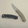 G7201 Flipper Couteau Pliant D2 Stone Wash Drop Point Lame G10 avec Manche en Tôle d'Acier Inoxydable Roulement à Billes EDC Pocket Folder Couteaux 2 Poignées Couleurs