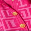 B202 2022SS Элегантная женская одежда для случаев, винтажные новые женские высококачественные подплечники, вязаный кардиган, женский шикарный повседневный свитер, пальто