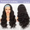 Hair Wigs Band para a cabeça Lenço humano 180% de densidade Remy onda corporal brasileira Natural Wavy Sem Glue para Mulheres 220722