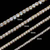3mm 4mm 5mm 6mm Hip Hop Fashion Tennis Chains Jewelry Mens Diamond Necklaces 18k Real Gold /White Gold Plated Bling Graduated