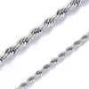 Mens Gold Chains Necklaces Stainless Steel Twist Chain Titanium Steel Black Silver Hip Hop Necklace Jewelry 3mm