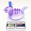 Glass Water Bong 14.4MM Female Joint Purple Shark Shape Hookah Heady Rig