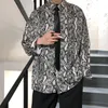 남성 패턴 레저 하와이 셔츠 남성 인쇄 코트 프랑스어 커프스 망 브랜드 패션 의류 셔츠 넥타이 캐주얼 제공