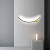 Long wall lamp S-shaped line Nordic minimalist bedroom bedside light staircase living room decoration background wall LED lamps