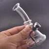 Mini glas vatten tobak bong pip pyrex hookah oljeplattor dab bongs med metall skål för rökning torr ört