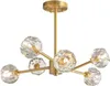 Gold Sputnik Chandelier Starburst Pendant Lighting With Crystal Globe Shade Modern m￤ssing Takljus f￶r vardagsrummet sovrum