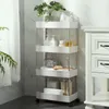 Hooks & Rails Kitchen Storage Cart Multi-Layer Removable Rack Space Saving Mobile Organizer With Wheels