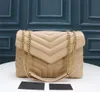 Qualité Designer LOULOU Sac à Bandoulière Matelasse Cuir de Veau Y-Quilted Surpiqûres Cuir Et Doublure Gros-Grain Grande Capacité Message