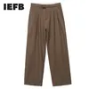 IEFB Men's Wear Autumn Casual Pants Fashion All-match Straight Loose Wide Leg Vintage 9Y1937 220330