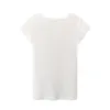 PUWD Y2K Cute Girl Cotton Hollow Out Lace T-Shirt Fashion Ladies Slim Short Sleeve Button Tops Women Summer O Neck Tees 220408
