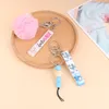 Keychains Fashion Personalized Plastic ATM Credit Debit Designers Card Grabber Keychain Clip For Long Nails With Pom PomKeychains Fier22
