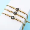 Charm Bracelets Adjustable Stainless Steel Enamel Beads Letter Bracelet Femme Name Friendship For Women Pulseras JewelryCharm Lars22